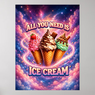 Arte de Cono de Helado Cósmico