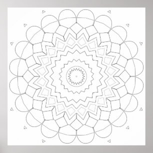 Arte de Contorno de Mandala de Estrella de Pétalo