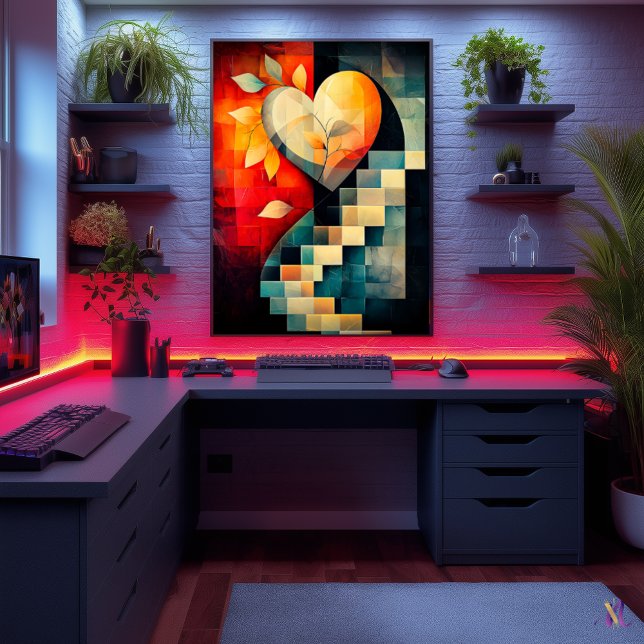 Arte de Corazón Abstracto - Diseño Geométrico de A (Subido por el creador)