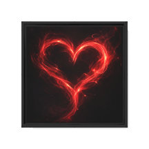 Arte de Corazón Rojo Fiery – Amor Romántico del Dí