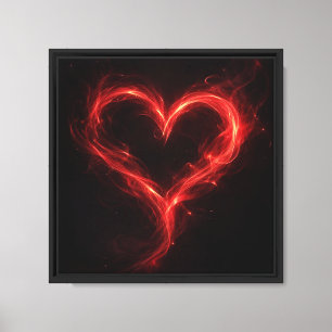 Arte de Corazón Rojo Fiery – Amor Romántico del Dí
