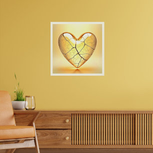 Arte de Corazón Roto Dorado
