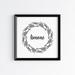 Arte de Corona de Limón Mediterráneo Dibujado a Ma