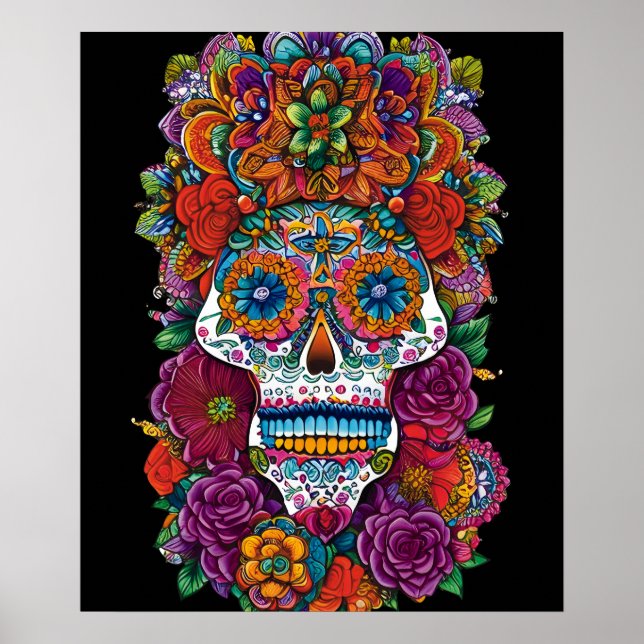 Arte de Cráneo de Azúcar - Belleza Mesmerizadora (Frente)