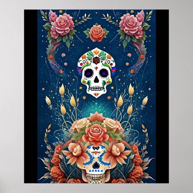 Arte de Cráneo de Azúcar - Festividad del Día de l (Frente)