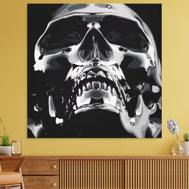 Arte de cráneo metálico brillante (Insitu (Sala de estar))