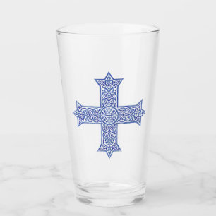 Arte de Cruz Copta Azul Lapis Premium