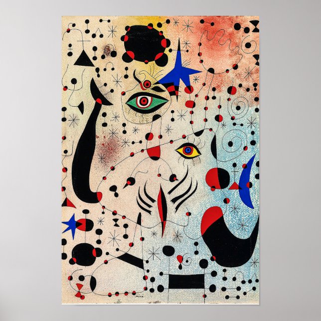 arte de cuadros de joan miro, arte abstracto (Frente)