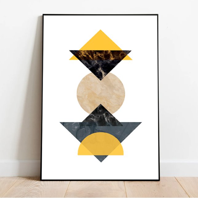 Arte de Cubismo Geométrico Amarillo y Negro, moder (Subido por el creador)
