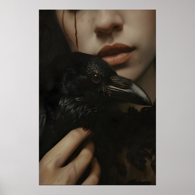 Arte de Cuervo Gótico, Arte de Pared de Dark Acade (Frente)