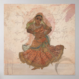 Arte de danza Kathak en miniatura Pahari Mughal vi