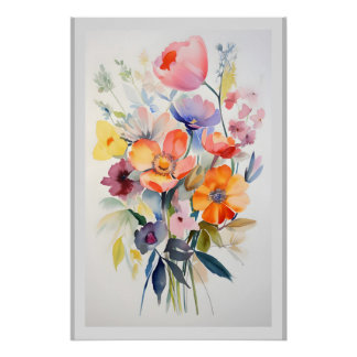Arte de decoración de pared floral contemporáneo #