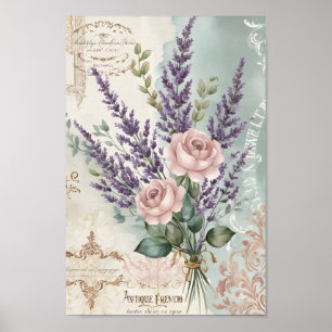 Arte de decoupage de rosas francesas shabby chic v