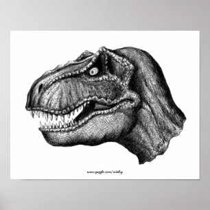 Arte de dibujo con tinta de dinosaurio Guay T-Rex