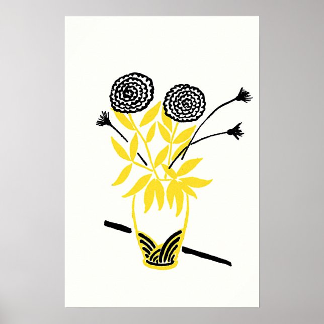 Arte de dibujo de la vesícula de flores amarillas (Frente)