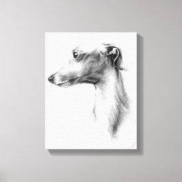 Arte de dibujo del perro blanco de Greyhound itali
