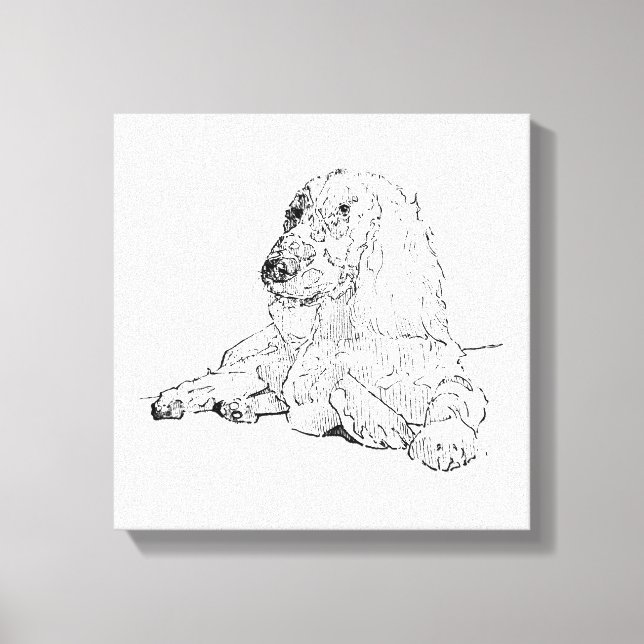Arte de dibujo lineal de Cocker Spaniel Perro  (Anverso)
