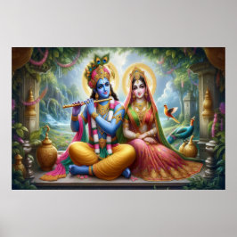 Arte de dioses luminosos: Krishna Radha, pareja di
