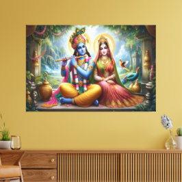 Arte de dioses luminosos: Krishna Radha, pareja di