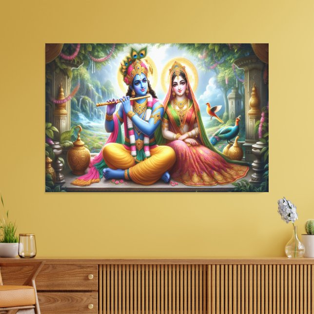 Arte de dioses luminosos: Krishna Radha, pareja di (Insitu (Sala de estar))