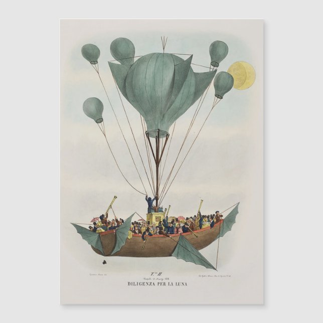 Arte de Dirigible Globo Aerostático Antiguo (Anverso)