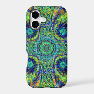 Arte de diseñador funky fractal neón pluma de pavo