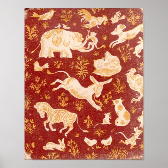 Arte de diversos animales marrones (Frente)