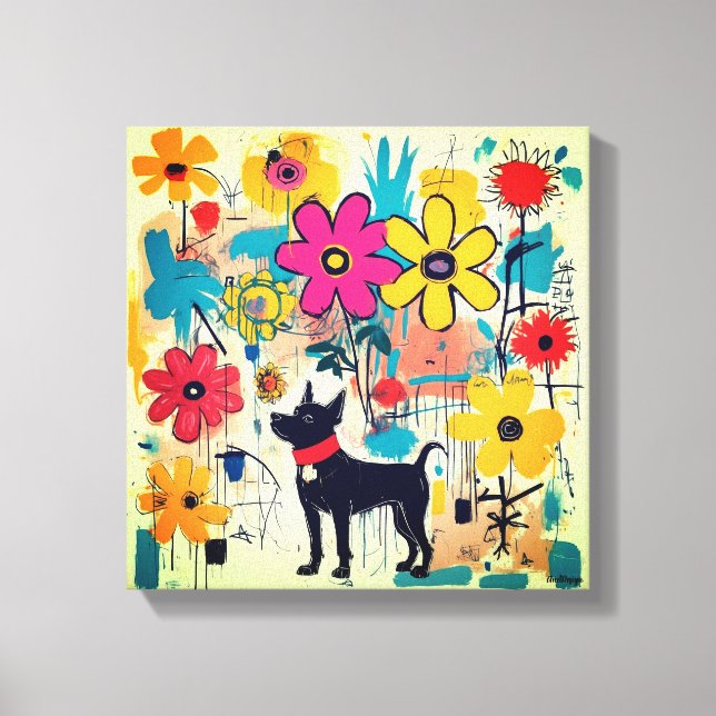 Arte de Doodle de perro negro (Anverso)