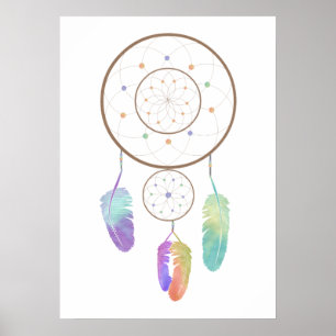 Arte de Dreamcatcher del arco iris de Boho de la