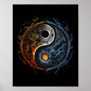 Arte de dualidad cósmica Yin Yang para meditación