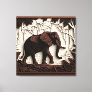 Arte de elefante de madera