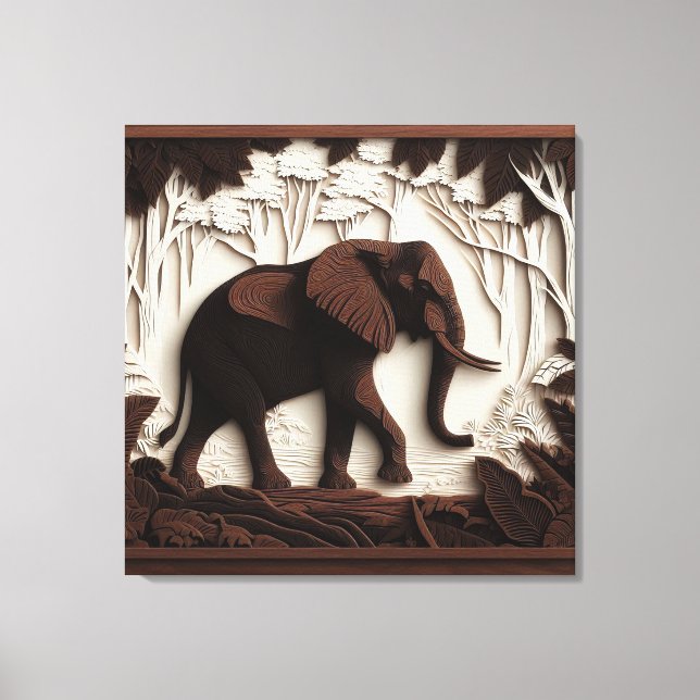 Arte de elefante de madera (Anverso)