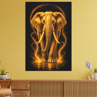 Arte de Elefante Radiante Dorado