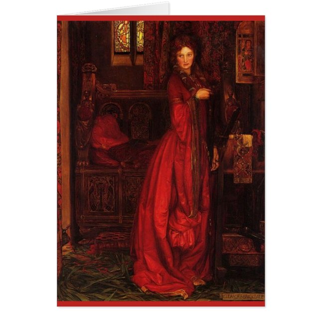 Arte de época - Mujer "Rosamond" en rojo, (Frente)
