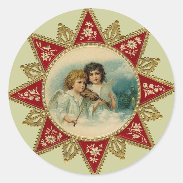 Arte de época - Navidades Angels Pegatinas (Anverso)