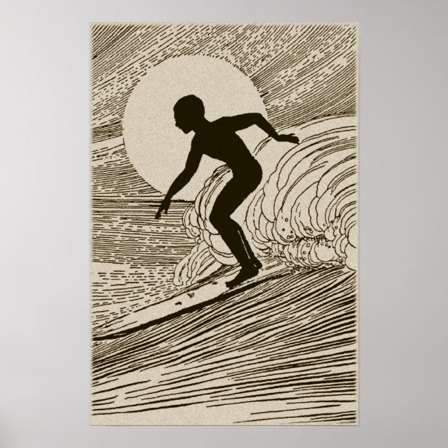 Arte de época - Poster de surf (Frente)