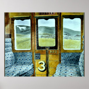 Arte de Eric Ravilious, paisaje de tren,