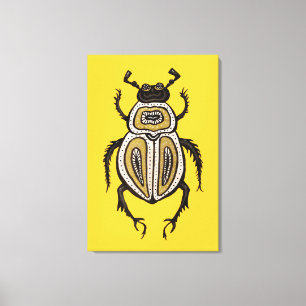 Arte de escarabajo decorativo amarillo mucho más h