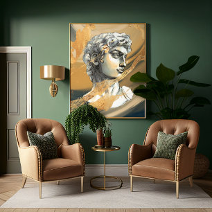 Arte de escultura griega vintage mármol dorado de 