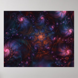 ARTE DE ESPIRAL FRACTAL PÚRPURA CÓSMICO
