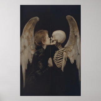 Arte de esqueleto de reflejo de espejo de ángel gó
