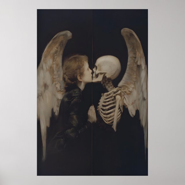 Arte de esqueleto de reflejo de espejo de ángel gó (Frente)