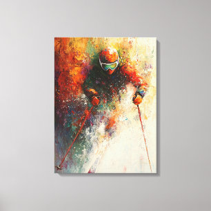 Arte de esquiador abstracto - Acción de deportes d
