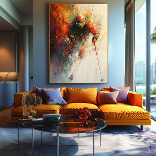 Arte de esquiador abstracto - Acción de deportes d