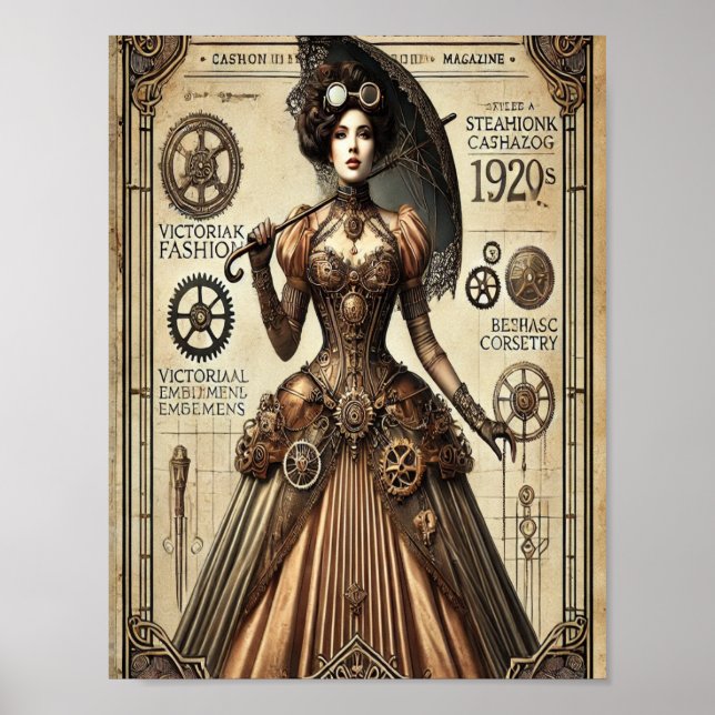 Arte de estampado de vapor, Poster 1, glamour y co (Frente)