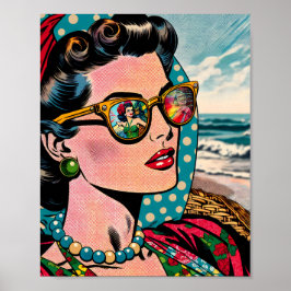 Arte de estilo cómico | Mujer observando al bailar