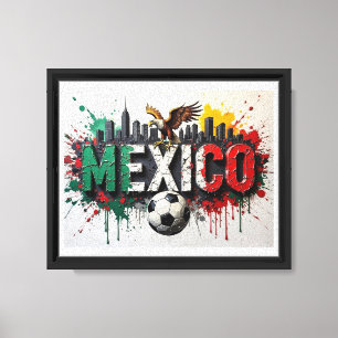 Arte de estilo de pintura al óleo del fútbol de Mé