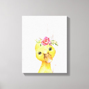 Arte de estilo granja con patos florales en acuare