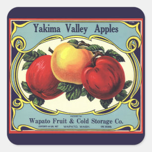 Arte de etiqueta de caja de frutas vintage manzana