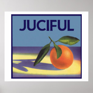 Arte de etiqueta de caja de frutas vintage, naranj